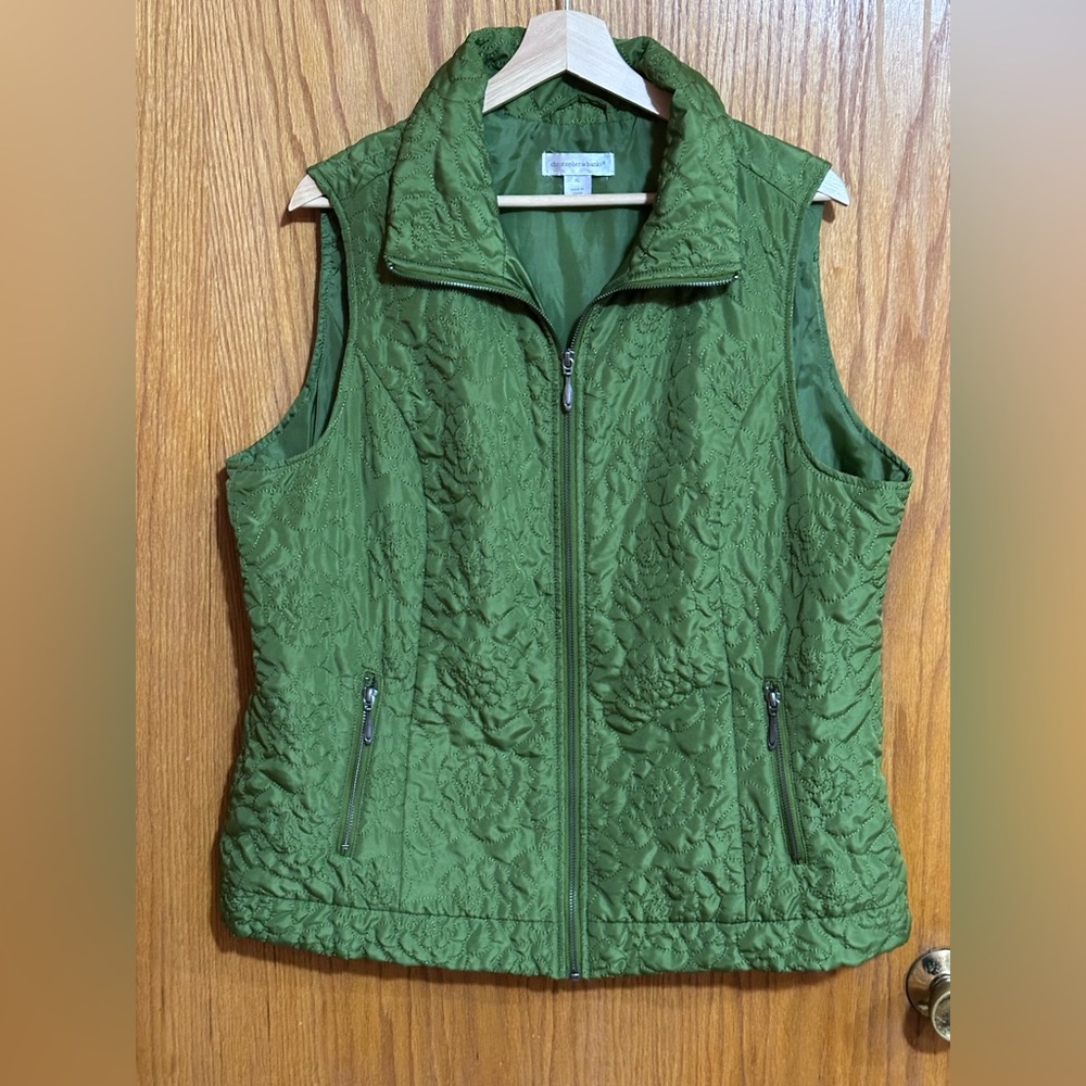 Christopher & Banks Olive Quilted Vest sz XL
